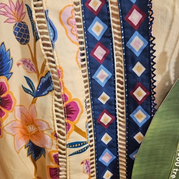 NWT Farm Rio Cream Superbloom Tapestry Organic Cotton Romper - Picture 6 of 6